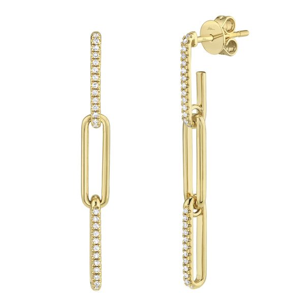 0.17CT DIAMOND PAPER CLIP LINK EARRING – Shy Creation
