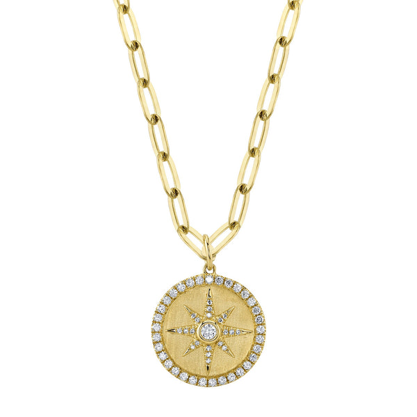 0.43CT DIAMOND BEZEL STAR PAPER CLIP LINK NECKLACE – Shy Creation