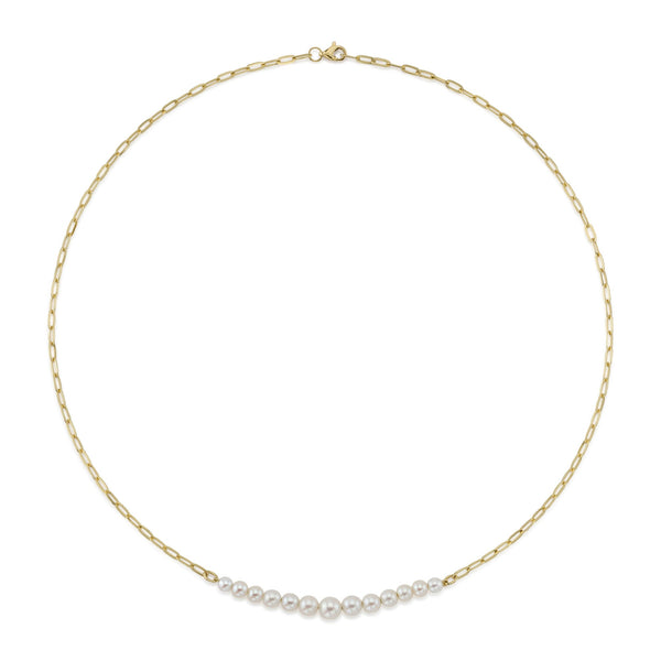CULTURED PEARL PAPER CLIP LINK NECKLACE – Shy Creation
