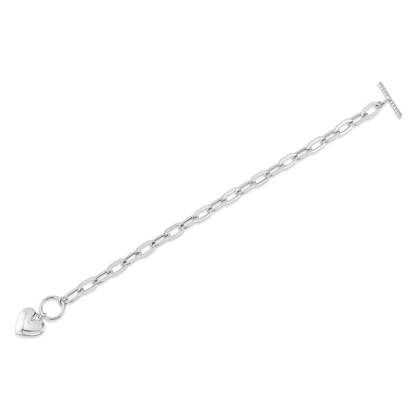 0.41CT DIAMOND PAPER CLIP LINK PAVE HEART BRACELET – Shy Creation