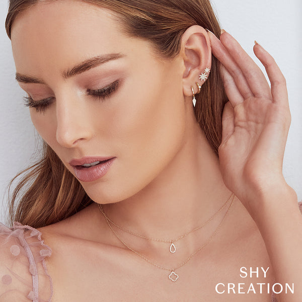 0.08CT DIAMOND CLOVER NECKLACE – Shy Creation