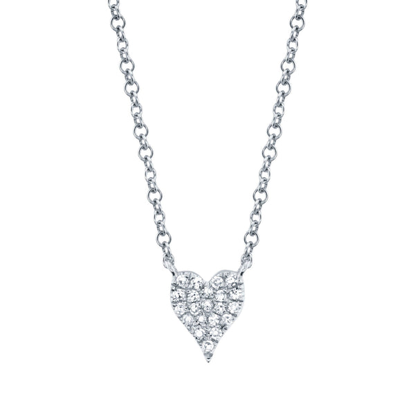Amor 0.05Ct Diamond Pave Heart Pendant Necklace - Mini