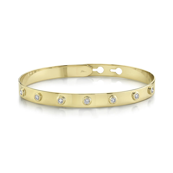 0.32CT DIAMOND BEZEL LATCH LOCK BANGLE – Shy Creation