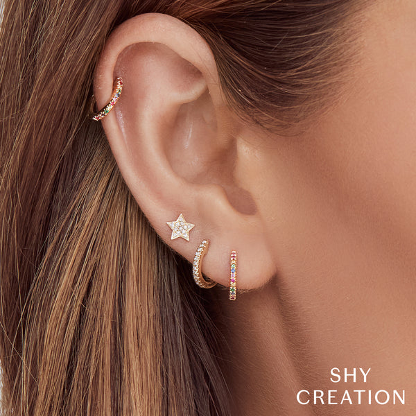 NEWYEAR ㉜　フープ&リング 0.07 Ct. Classic Diamond Huggie Earrings - Small – Shy Creation
