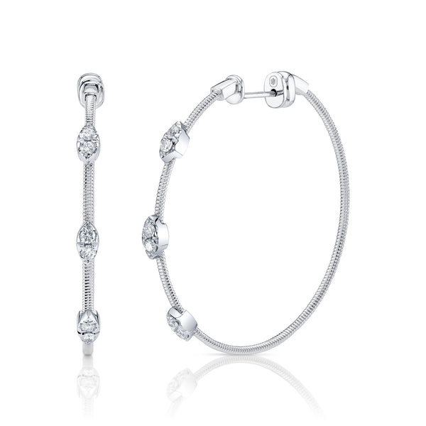0.42CT DIAMOND HOOP EARRING