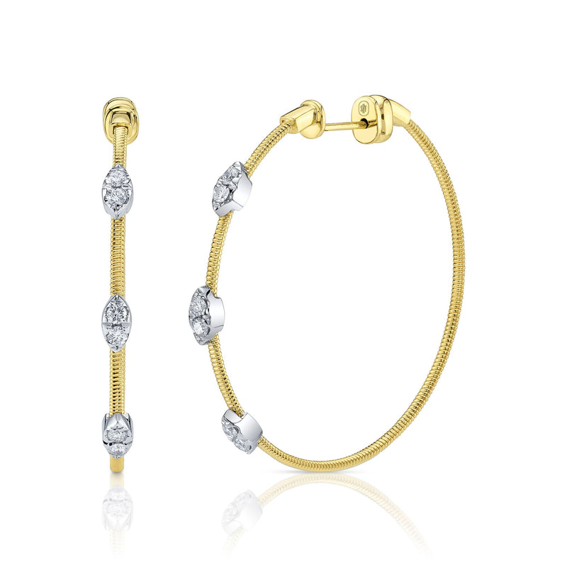 0.42CT DIAMOND HOOP EARRING