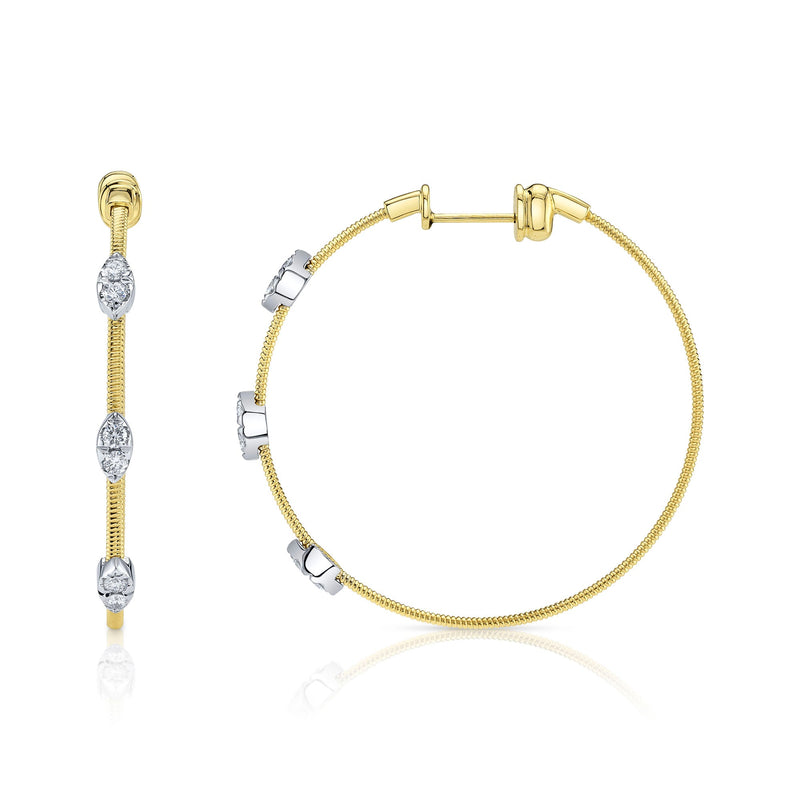 0.42CT DIAMOND HOOP EARRING