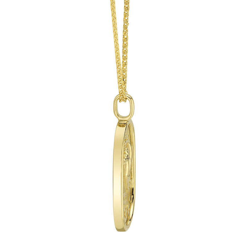 0.02CT DIAMOND ZODIAC PISCES FISH STAR MATTE CHOPIN CHAIN NECKLACE