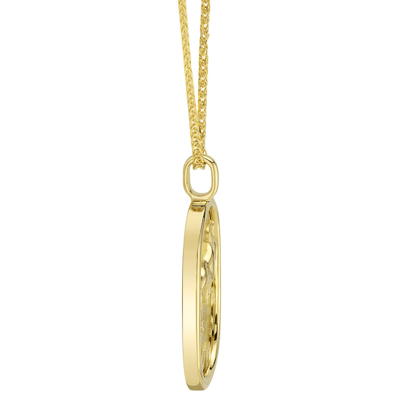 0.02CT DIAMOND ZODIAC TAURUS BULL STAR MATTE CHOPIN CHAIN NECKLACE