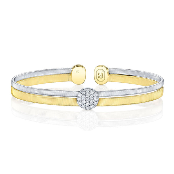0.28CT DIAMOND PAVE CIRCLE BANGLE