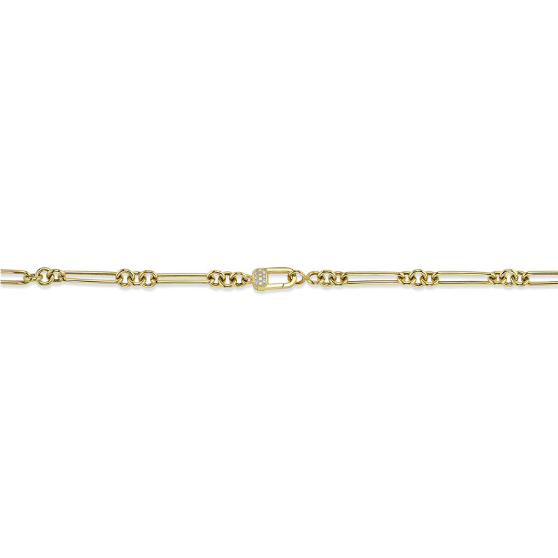 0.25CT DIAMOND BAGUETTE MATTE LOCK NECKLACE