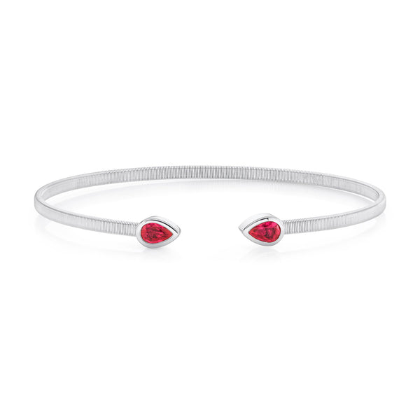 0.96CT RUBY PEAR BEZEL BANGLE