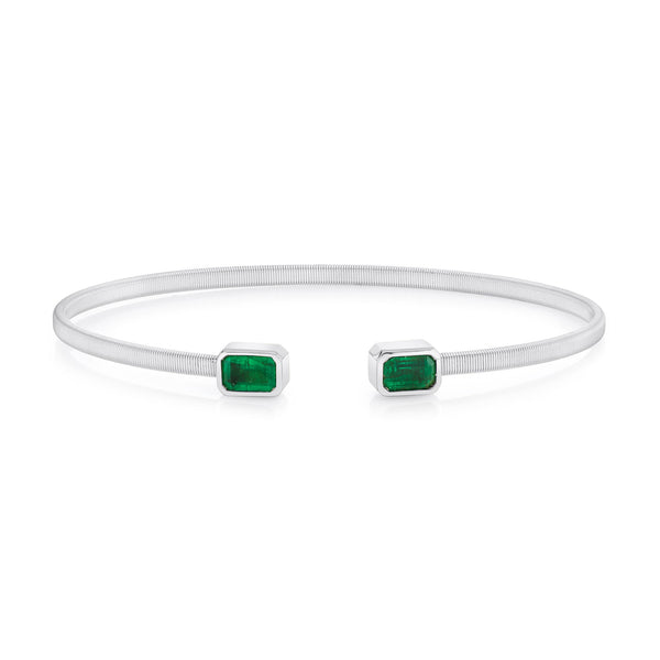 1.10CT EMERALD BEZEL BANGLE