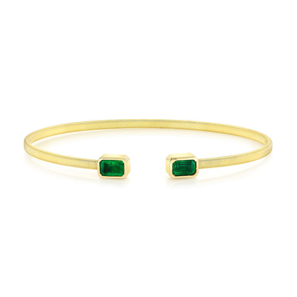 1.10CT EMERALD BEZEL BANGLE