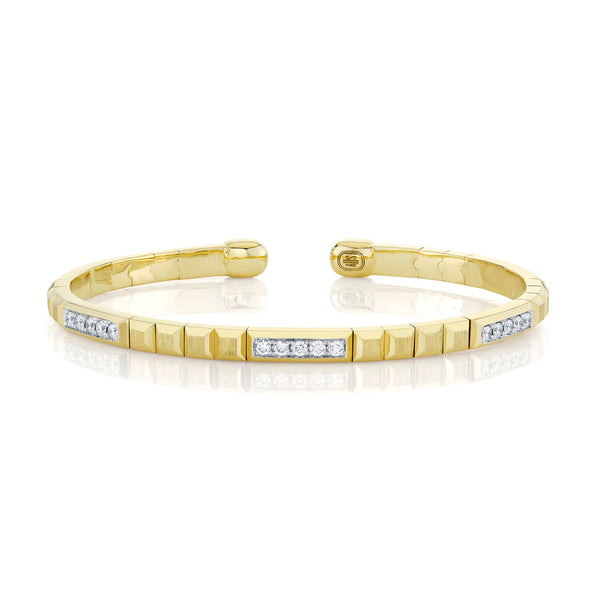 0.52CT DIAMOND GEO CUT MATTE MEN'S CUFF BRACELET