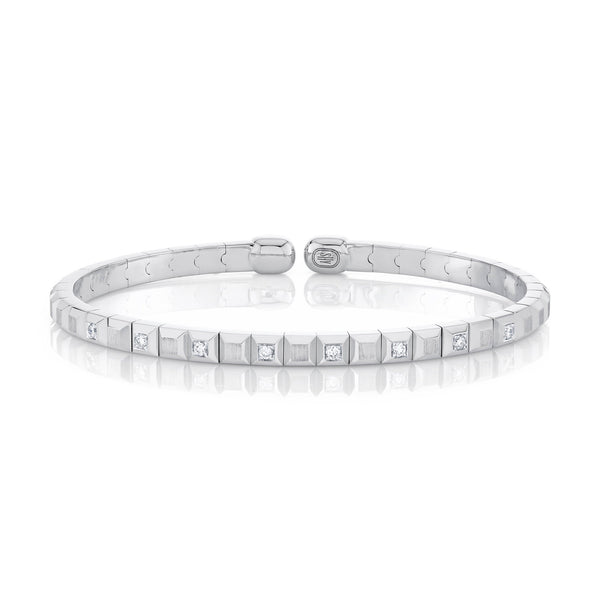 0.21CT DIAMOND GEO CUT MATTE MEN'S CUFF BRACELET