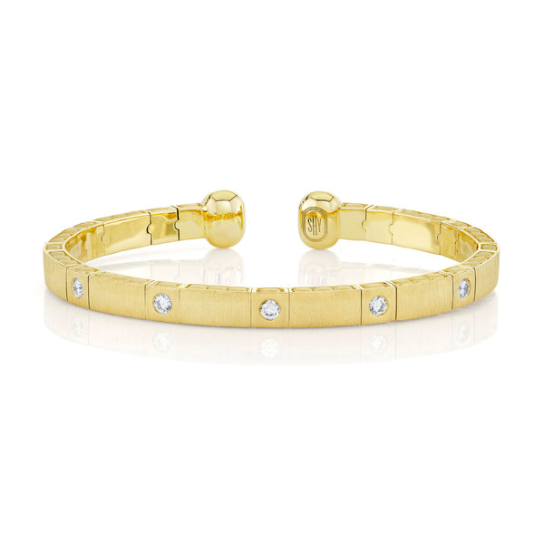 0.43CT DIAMOND MATTE MEN'S CUFF BRACELET