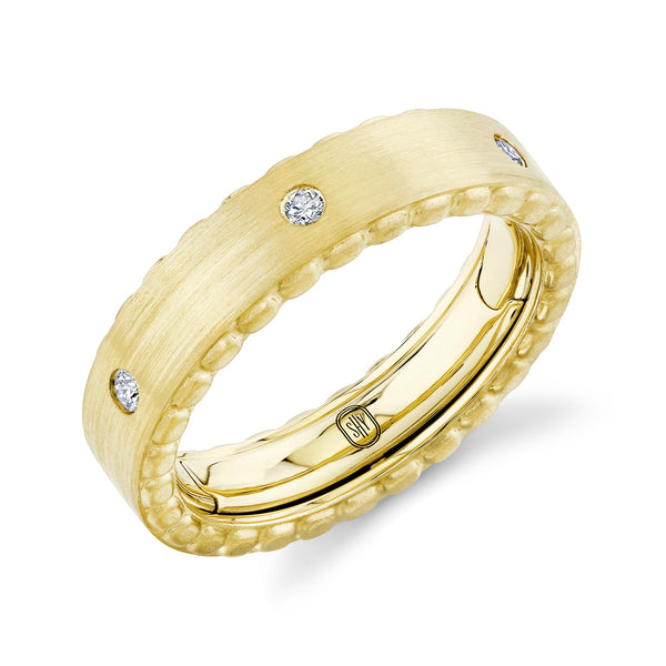 0.23CT DIAMOND MATTE OMNIFIT MEN'S BAND 6.1MM SZ 9.5-10.5