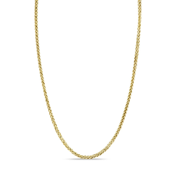 0.06CT DIAMOND MEN'S WHEAT CHAIN 3MM 22"