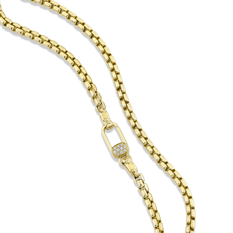 0.06CT DIAMOND MEN'S BOX CHAIN 3.4MM 22