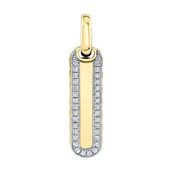 0.22CT DIAMOND BAR DOG TAG PENDANT