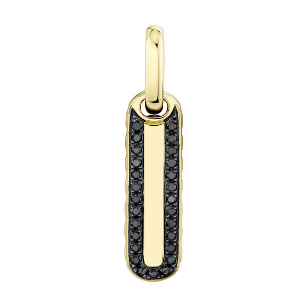 0.15CT BLACK DIAMOND BAR DOG TAG PENDANT
