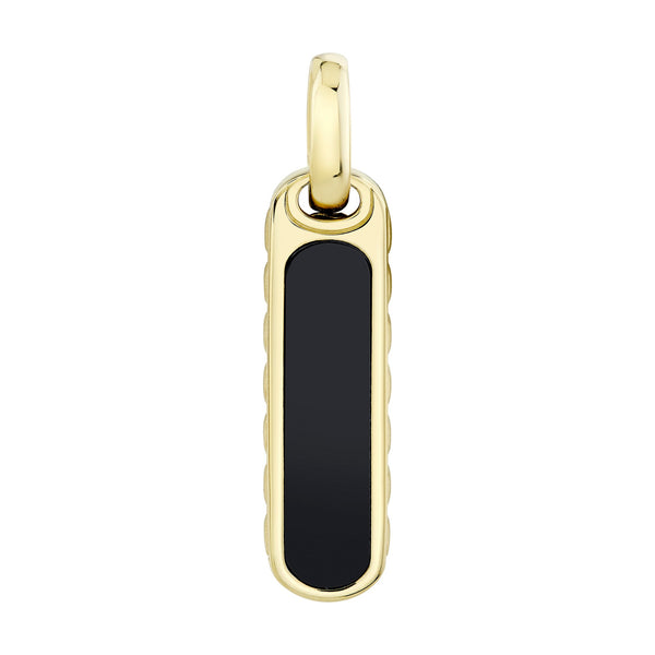 1.22CT BLACK ONYX BAR DOG TAG PENDANT