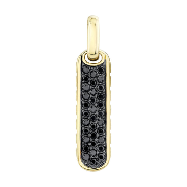 0.53CT BLACK DIAMOND BAR DOG TAG PENDANT