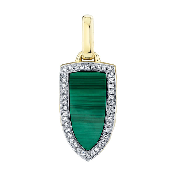 0.12CT DIAMOND & 1.42CT MALACHITE PENDANT