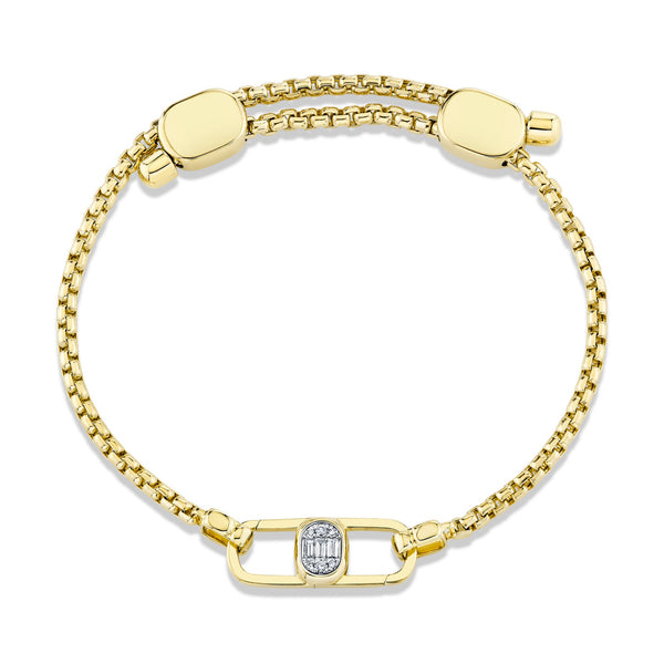 ODYX BRACELET 0.10CT DIAMOND MEN'S BOX CHAIN WITH ICON LUMERIA LOCK 6.5-9