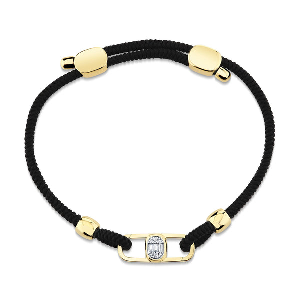 ODYX BRACELET 0.10CT DIAMOND MEN'S CORD WITH ICON LUMERIA LOCK 6.5-9