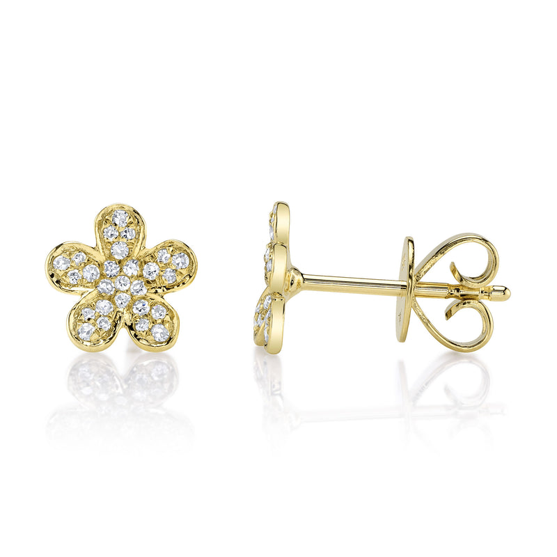 0.16CT DIAMOND FLOWER STUD EARRING