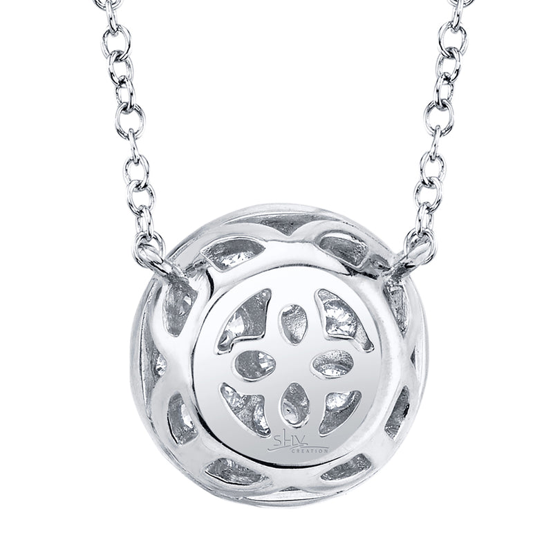 0.43CT DIAMOND PAVE CIRCLE NECKLACE