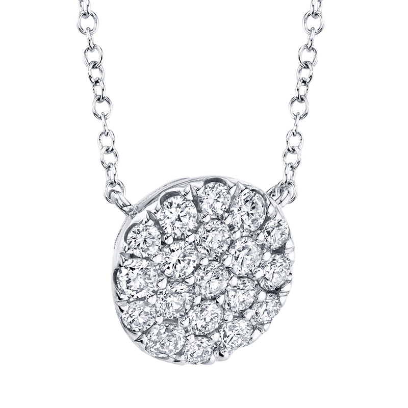 0.43CT DIAMOND PAVE CIRCLE NECKLACE