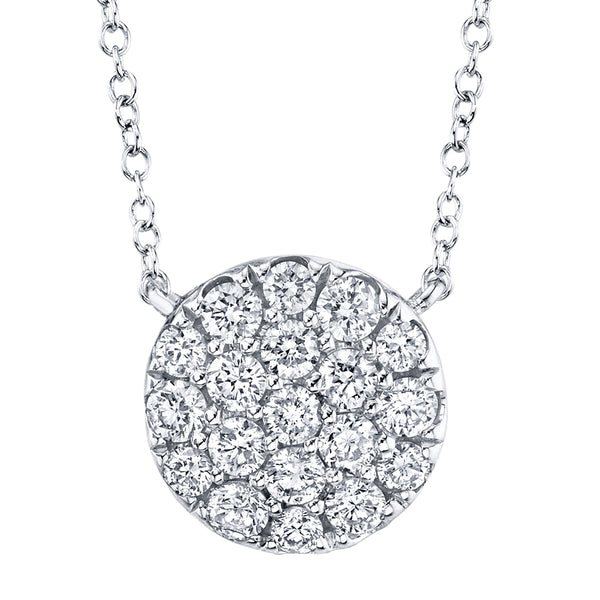 0.43CT DIAMOND PAVE CIRCLE NECKLACE