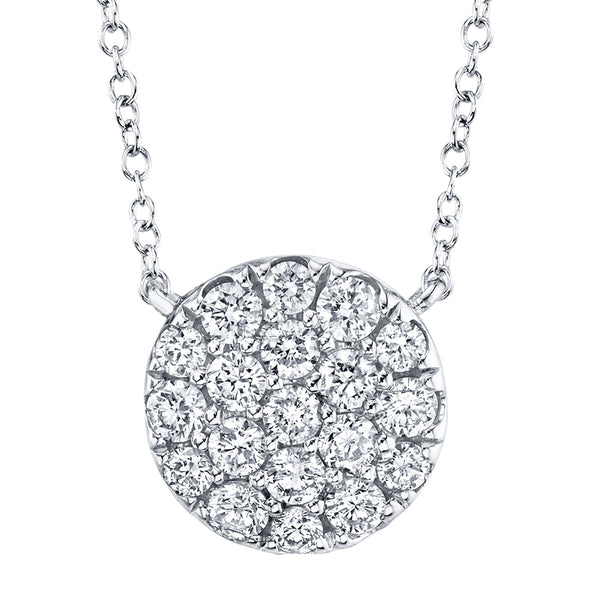 0.43CT DIAMOND PAVE CIRCLE NECKLACE