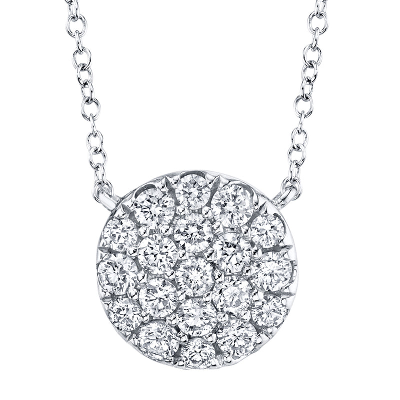 0.43CT DIAMOND PAVE CIRCLE NECKLACE