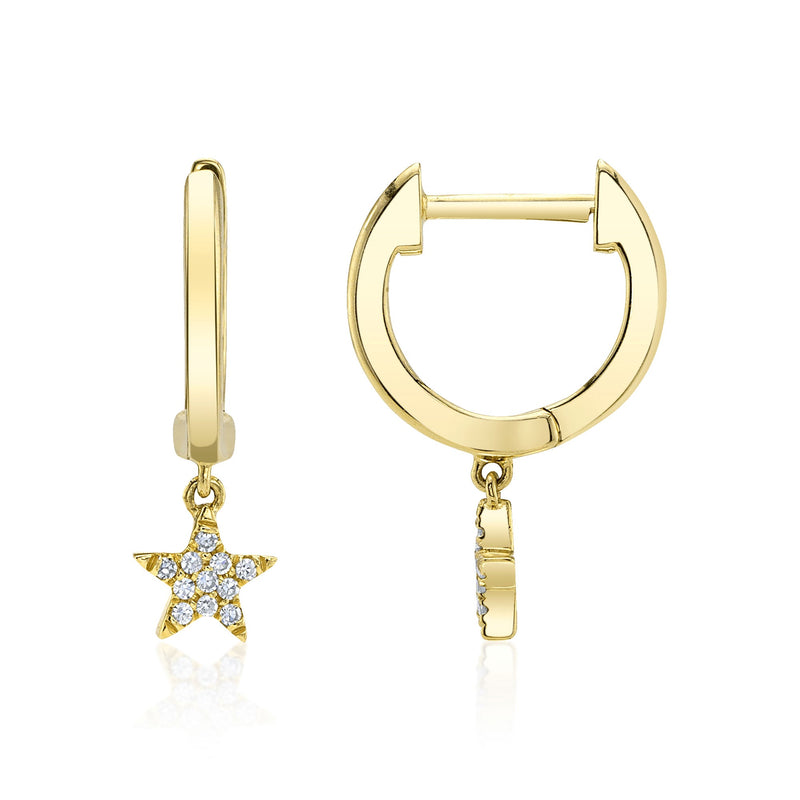 0.04CT DIAMOND STAR HUGGIE EARRING