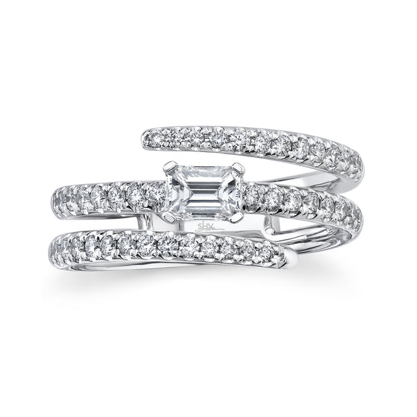 0.88CT DIAMOND EMERALD RING