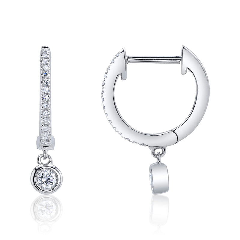 0.14CT DIAMOND BEZEL HUGGIE EARRING