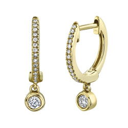 0.14CT DIAMOND BEZEL HUGGIE EARRING