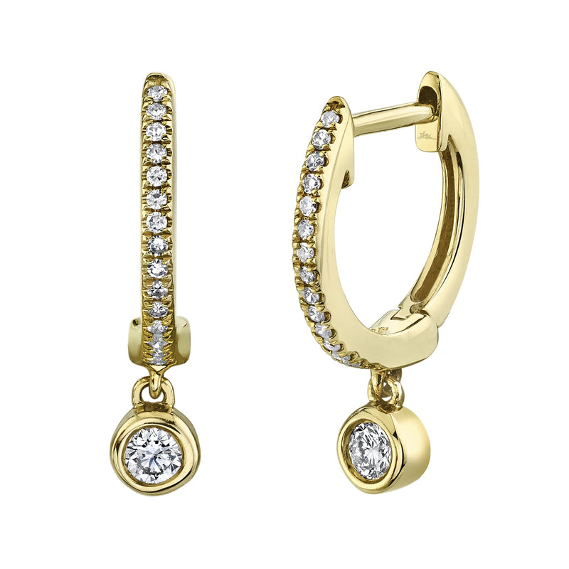 0.14CT DIAMOND BEZEL HUGGIE EARRING