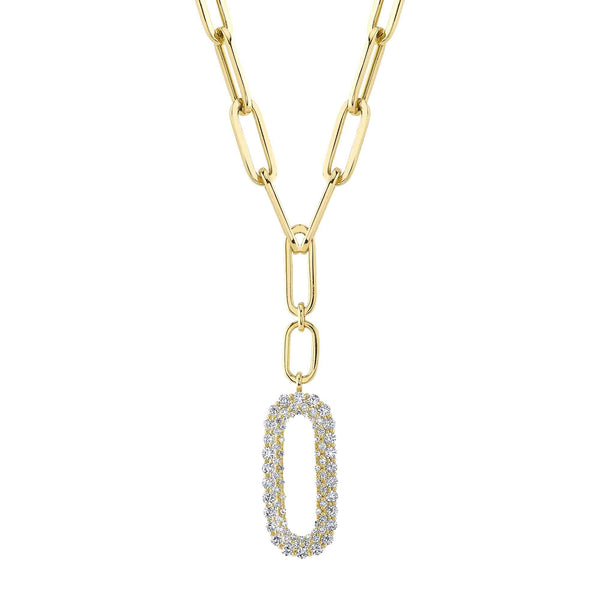 0.92CT DIAMOND PAPER CLIP LINK NECKLACE