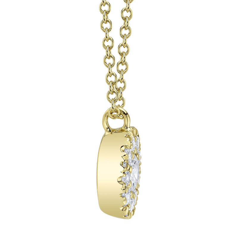 0.22CT-CTR(ROUND) 0.28CT-SIDE DIAMOND CLUSTER NECKLACE