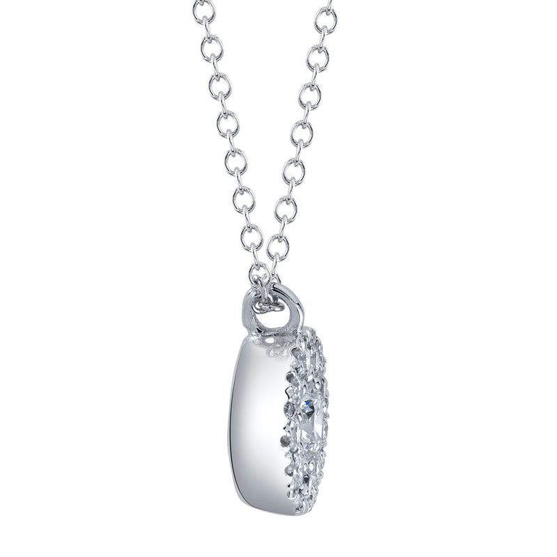 0.10CT-CTR(ROUND) 0.13CT-SIDE DIAMOND CLUSTER NECKLACE