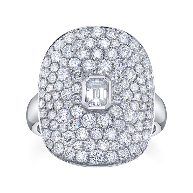 2.19CT DIAMOND EMERALD BEZEL RING