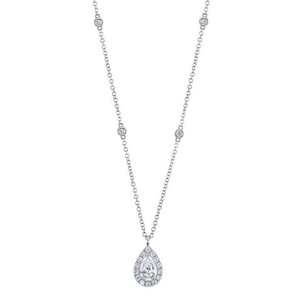 0.40CT-CTR(PEAR) 0.21CT-SIDE DIAMOND NECKLACE