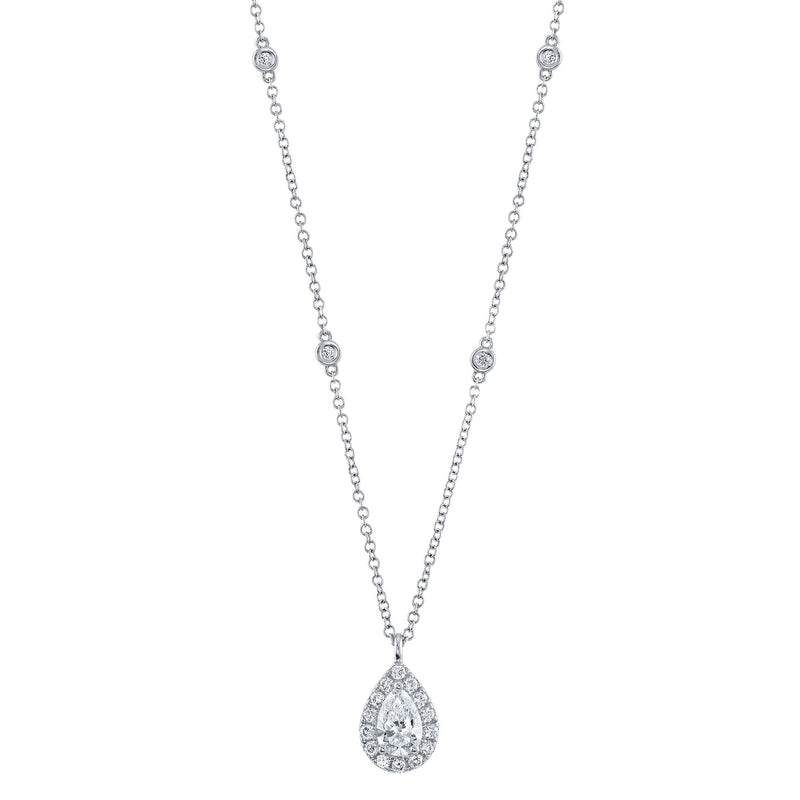 0.40CT-CTR(PEAR) 0.21CT-SIDE DIAMOND NECKLACE