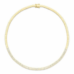 3.01CT DIAMOND BAGUETTE BEZEL TENNIS NECKLACE
