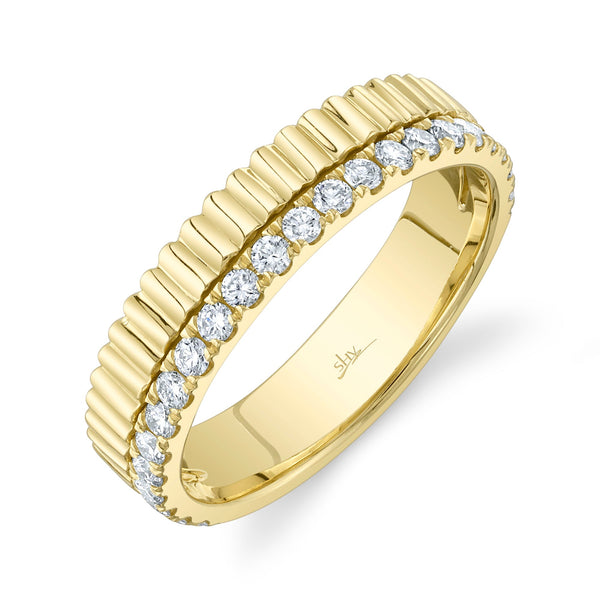 0.42CT DIAMOND RIBBED BAND